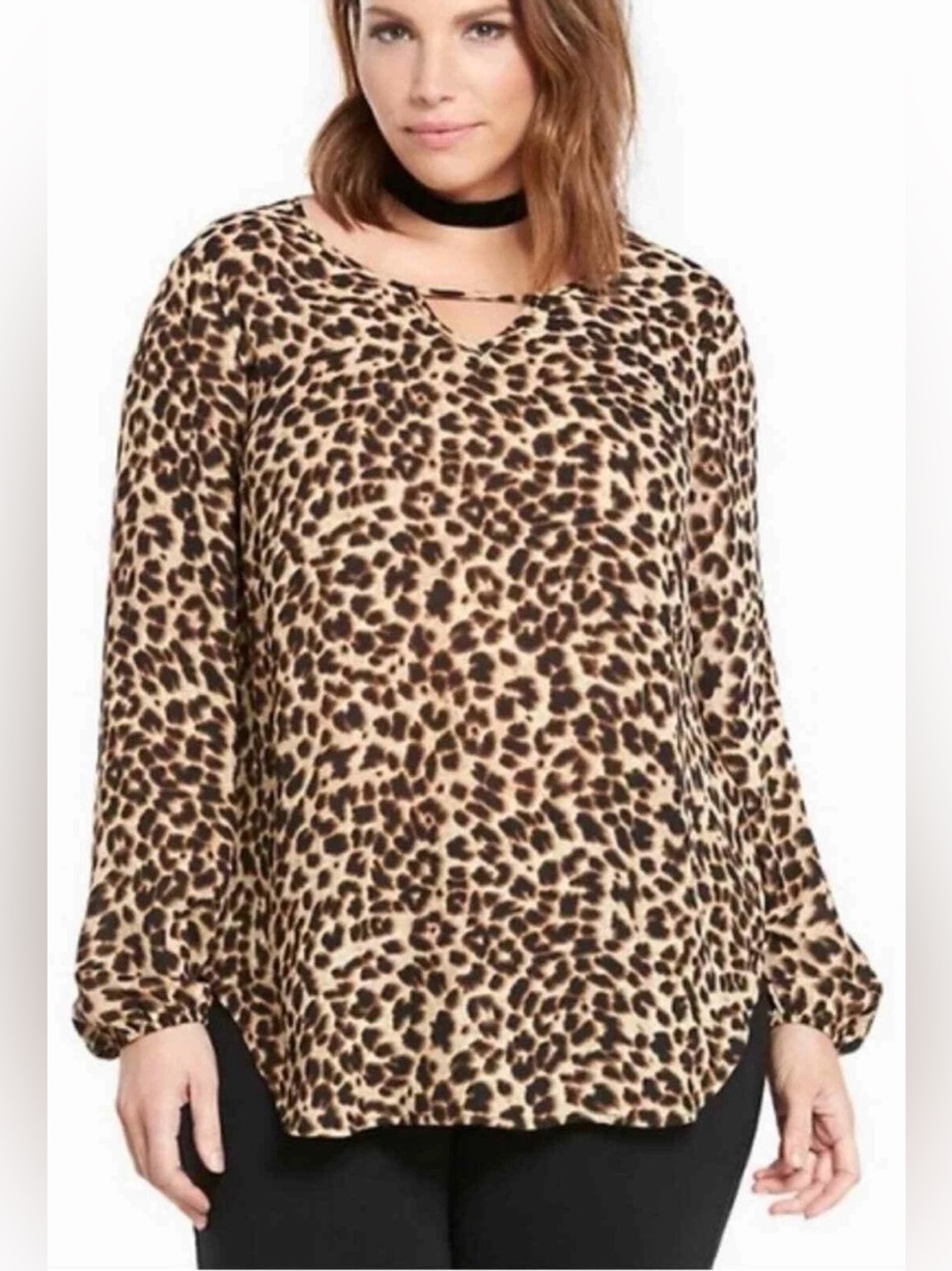 🐆 Torrid Tan Brown and Black Leopard Print Top